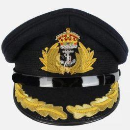 WW2 British Royal Navy Visor Cap (With Oakleaves) – Repro Peak Hat Blue Naval