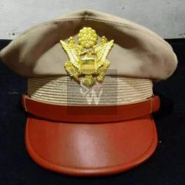 Ww2 us Army Officer Repo Peaked Cap Crusher And Badge