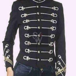New Black Ladies Military Jacket Made to Measure Blazer ,Ladies Fashion Hussar Jacket
