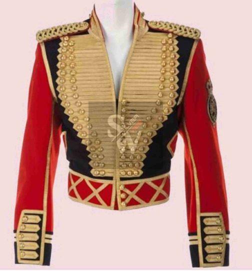 Mans fashion jacket, Michael Jackson leave me alone Military officer Jacket with gold Braiding