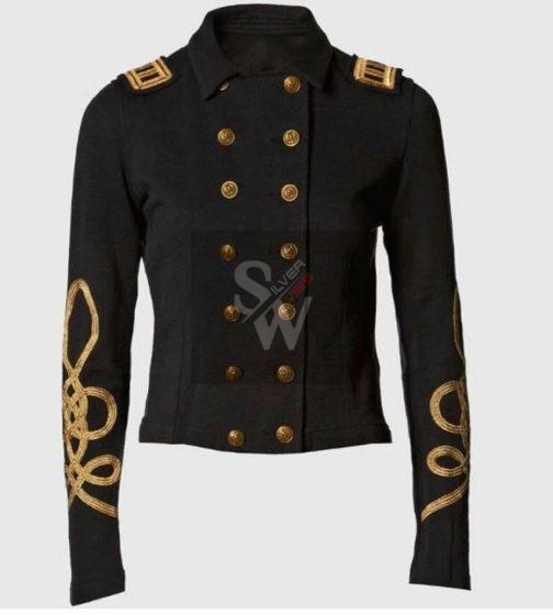 Black Ladies Hussar Braid Jacket,Ladies Fashion Military Coat,Accessories - Image 2