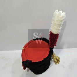 British 11th Hussars Busby with red and white hackel