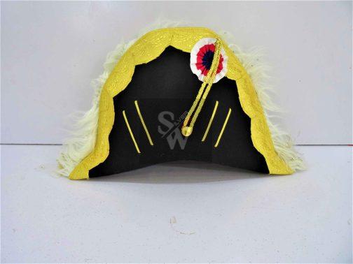 Bicorn Hat of general officer or field marshall with feather white