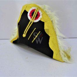 Bicorn Hat of general officer or field marshall with feather white