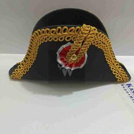 Napoleon Bicorne with Gold Trim – American Cocked Hat – Red White Blue Cockade