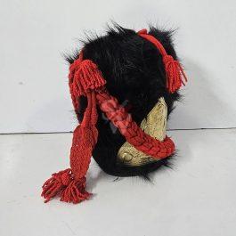 Napoleonic Shako Helmet original  bearskin(RED coard with black plume)