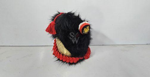 Napoleonic Shako Helmet original  bearskin(RED coard with black plume) - Image 3