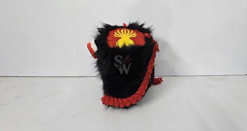 Napoleonic Shako Helmet original  bearskin(RED coard with black plume) - Image 4