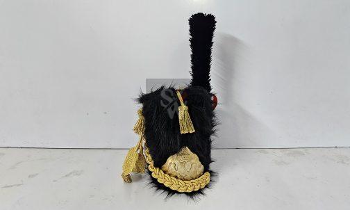 Napoleonic Shako Helmet original  bearskin(Golden coard with black plume) - Image 4