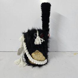 Napoleonic Shako Helmet original  bearskin(white coard with black plume)