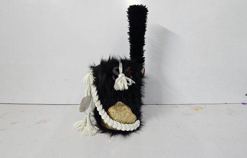 Napoleonic Shako Helmet original  bearskin(white coard with black plume)